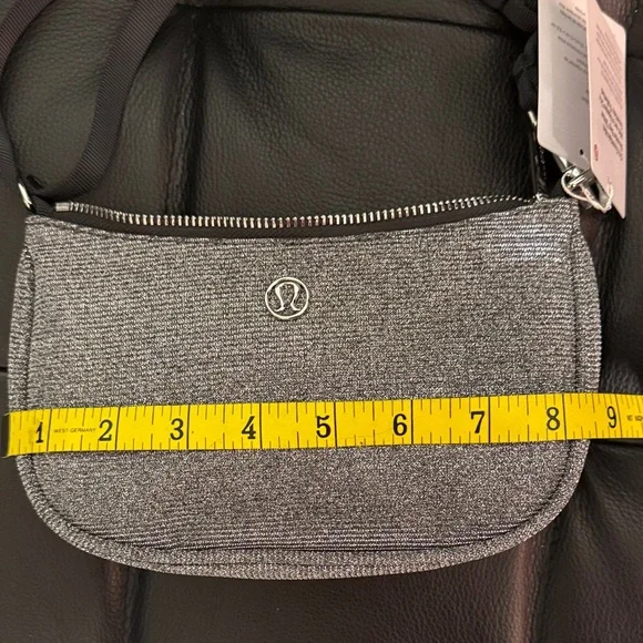 Lululemon City Essentials Mini Sparkle Silver Shoulder Bag - Picture 13 of 16